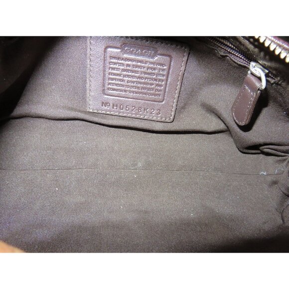 COACH 2005 Hampton Signature Jacquard Python & Suede Demi Baguette Barrel Bag - Picture 6 of 14